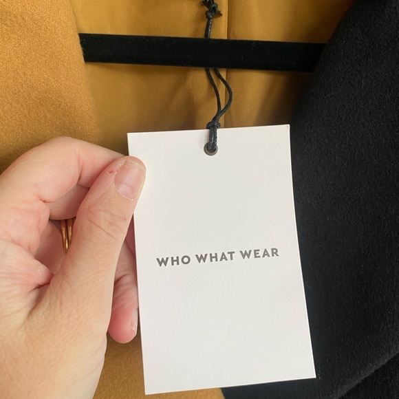 NWT Who What Wear Brown and Black Colorblock Double Breasted Peacoat-Size XS - Picture 5 of 8